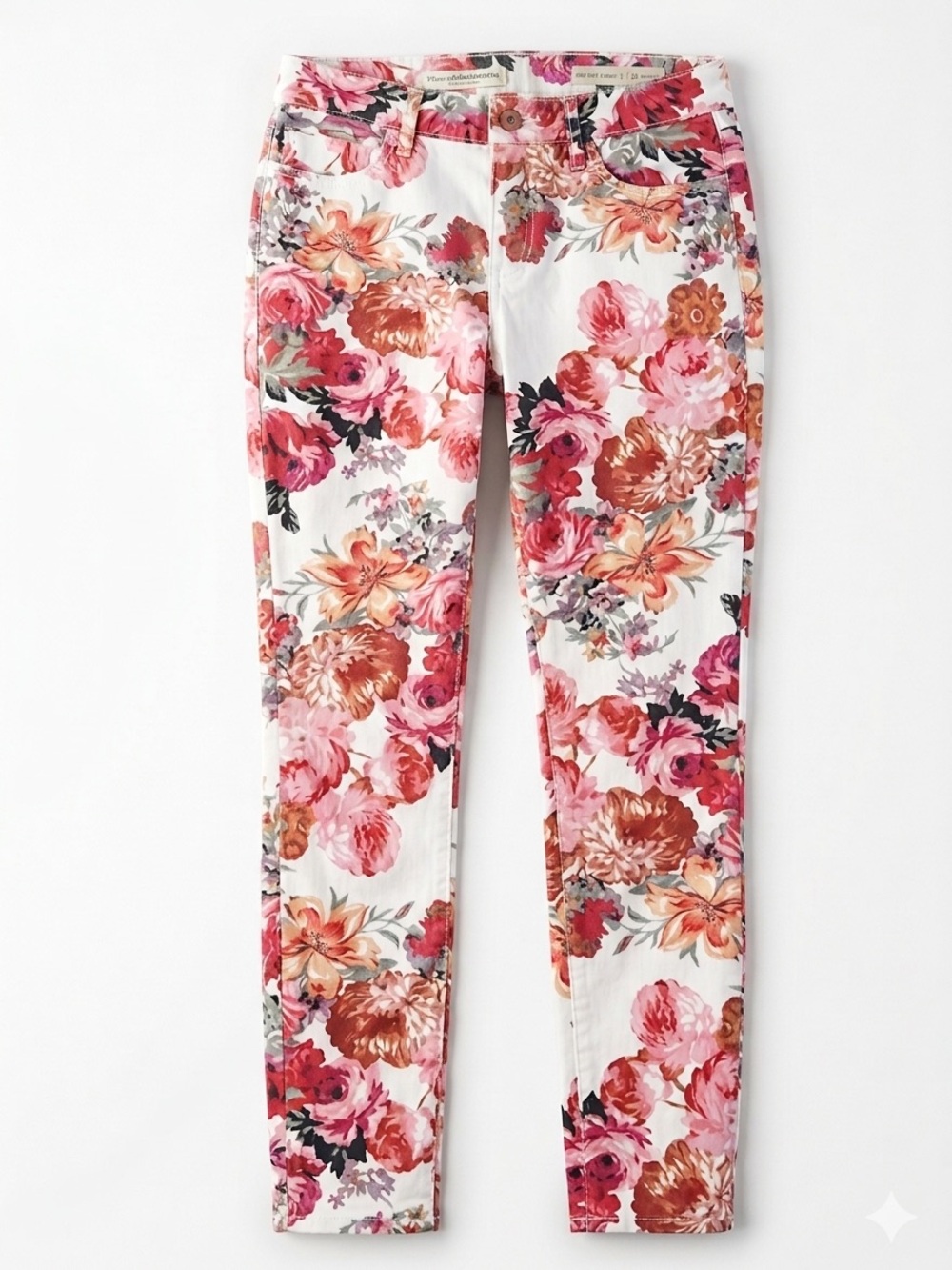Anthropologie Floral Print Jeans